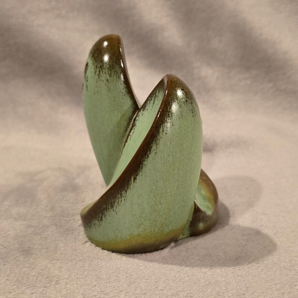 Vintage Frankoma Salt & Pepper‎ Shaker "Lazybones" w/stoppers Green/Blue/Brown